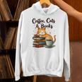 Coffee Cats And Books Lover For Women & Girls Coffee Unisex Hoodie