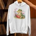 Crocodile Reading Book Watercolor Flowers Kids Unisex Hoodie Crocodile Reading Book Watercolor Flowers Kids Unisex Hoodie