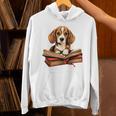 Cute Dog Beagle Reading Book Unisex Hoodie