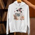 Cute Ghost Reading Book Librarian Book Lover Unisex Hoodie