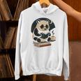 Cute Panda Reading Book Under Moon Bookworm Coffee Lover Unisex Hoodie Cute Panda Reading Book Under Moon Bookworm Coffee Lover Unisex Hoodie