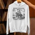 Defend Your Local Public Library Cat Knight Book Lover Unisex Hoodie