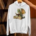 Dragon Bookworm Reading Book Graphic Unisex Hoodie Dragon Bookworm Reading Book Graphic Unisex Hoodie