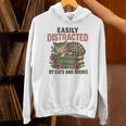 Easily Distracted By Cats And Books Vintage Unisex Hoodie