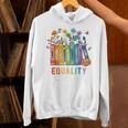 Equal Rights Book Flower Equality Peace Love Kindness Book Unisex Hoodie