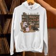 Ghost Reading Book Cat Lover Halloween Reading Enthusiast Unisex Hoodie