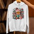 Gingerbread Reading Book Lovers Christmas Bookworm Librarian Premium Unisex Hoodie