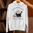 Life Is Better With Tea Cats And Books Cat Sayings Unisex Hoodie Life Is Better With Tea Cats And Books Cat Sayings Unisex Hoodie