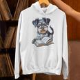 Nerdy Schnauzer Dog Book Lover Glasses Cute Pet For Men Women Kids Unisex Hoodie
