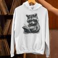 Raccoon With Book Cute Raccoons Reading Books Unisex Hoodie
