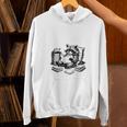 Raccoon Reading A Book Vintage Trash Reader Unisex Hoodie