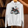 Retro Cute Cat Floral Book Librarian Vintage Floral Cat Book Unisex Hoodie Retro Cute Cat Floral Book Librarian Vintage Floral Cat Book Unisex Hoodie