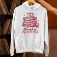 Retro Groovy Valentine Men Women Kid Tees By Emily All Booked For Valentines Book Reading Bookworm Nerdy Unisex Hoodie