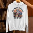 Retro I Just Want To Read Books And Pet Cats Cat Unisex Hoodie