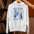 Sarcastic Anti Social Book Club Cat Skull Book Lover Unisex Hoodie