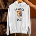 Teacher Snail With Glasses On Books Cute Pre-K Kindergarten Unisex Hoodie