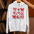 Valentine Teacher Coquette Bow Pencil Heart Book Girl Women Unisex Hoodie Valentine Teacher Coquette Bow Pencil Heart Book Girl Women Unisex Hoodie