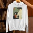 Vintage Japanese Cat Book Lovers UFO Alien Abduction Cat Dad Unisex Hoodie