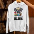 Wild About Reading Book Lover Pug Dog Unisex Hoodie Wild About Reading Book Lover Pug Dog Unisex Hoodie