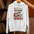 Wild About Reading Zoo Animals For Bookworm Book Reader Unisex Hoodie Wild About Reading Zoo Animals For Bookworm Book Reader Unisex Hoodie
