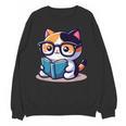 Adorable Book Lover Calico Cat With Reading Glasses Cute For Men Women Kids Unisex Sweatshirt Adorable Book Lover Calico Cat With Reading Glasses Cute For Men Women Kids Unisex Sweatshirt