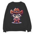 Adorable Book Lover Cowboy With Reading Glasses Cute Unisex Sweatshirt