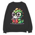 Adorable Book Lover Iguana With Reading Glasses Cute Unisex Sweatshirt