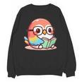 Adorable Book Lover Parrot With Reading Glasses Cute Unisex Sweatshirt