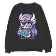 Adorable Book Lover Valkyrie With Reading Glasses Cute Unisex Sweatshirt Adorable Book Lover Valkyrie With Reading Glasses Cute Unisex Sweatshirt