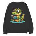 Alligator Reading a Book Animal Unisex Sweatshirt