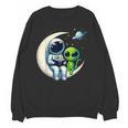 Astronaut Reading Book To Alien Shirt Moon Space Lover Kids Unisex Sweatshirt