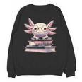 Axolotl Books Readsalotl Reading Bookworm Kawaii Axolotl Unisex Sweatshirt