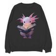 Axolotl Bookworm Reading Book Kawaii Graphic Unisex Sweatshirt