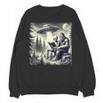 Bigfoot With Alien Reading A Book Bigfoot And UFO Unisex Sweatshirt