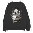 Boo Skeleton Skull Books Halloween Women School Teacher Kid Unisex Sweatshirt