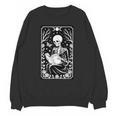 Book Lover The Reader Tarot Card Skeleton Reading Unisex Sweatshirt