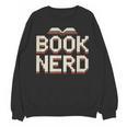 Book Nerd Retro Pixel Reading Librarian Aesthetic Unisex Sweatshirt