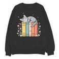 Books Lover Cute Sleepy Cat Relax Reading Vibe Unisex Sweatshirt