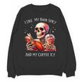 I Like My Books Spicy And My Coffee Icy Skeleton Unisex Sweatshirt