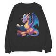 Bookworm Book Lover Women Girls Dragon Reading Unisex Sweatshirt