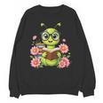 Bookworm Costume Kawaii Reading Worm For World Book Day Unisex Sweatshirt