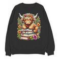 Bookworm Cute Highland Cow Reading Book Unisex Sweatshirt Bookworm Cute Highland Cow Reading Book Unisex Sweatshirt