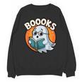 BOOOKS Cute Ghost Reading Books Halloween Unisex Sweatshirt