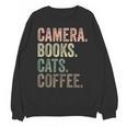 Camera Books Cats And Coffee Lover Photography Men Women Unisex Sweatshirt Camera Books Cats And Coffee Lover Photography Men Women Unisex Sweatshirt