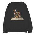 Cat Book Flowers Unisex Sweatshirt