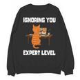 Cat Ignoring You Expert Level Orange Tabby Introvert Unisex Sweatshirt