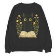 Cat Reading Book Flowers Unisex Sweatshirt Cat Reading Book Flowers Unisex Sweatshirt