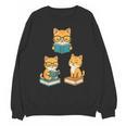 Cats Reading Book Lover Reading Bookworm Reader Unisex Sweatshirt
