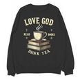 Christian Bookworm Love God Read Books Drink Tea Unisex Sweatshirt