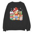 Christmas Gingerbread Man Reading Book Snowflake Teacher Unisex Sweatshirt